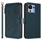 For ZTE Blade V50 Vita Butterfly Love Flower Multi-card Zipper Wallet Leather Phone Case(Dark Green) - 2