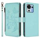 For ZTE Blade V50 Vita Butterfly Love Flower Multi-card Zipper Wallet Leather Phone Case(Mint Green) - 2