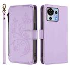 For ZTE Blade V50 Vita Butterfly Love Flower Multi-card Zipper Wallet Leather Phone Case(Light Purple) - 2