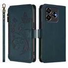 For ZTE Blade V60 4G / Axon 60 4G Butterfly Love Flower Multi-card Zipper Wallet Leather Phone Case(Dark Green) - 2