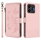 For ZTE Blade V60 4G / Axon 60 4G Butterfly Love Flower Multi-card Zipper Wallet Leather Phone Case(Pink) - 2
