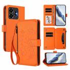 For ZTE Blade V60 Vita / V60 Design Butterfly Love Flower Multi-card Zipper Wallet Leather Phone Case(Orange) - 1
