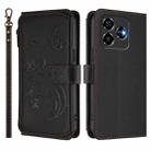For ZTE Blade V60 Vita / V60 Design Butterfly Love Flower Multi-card Zipper Wallet Leather Phone Case(Black) - 2