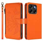For ZTE Blade V70 Butterfly Love Flower Multi-card Zipper Wallet Leather Phone Case(Orange) - 2