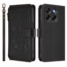 For ZTE Blade V70 Butterfly Love Flower Multi-card Zipper Wallet Leather Phone Case(Black) - 2