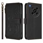 For ZTE Blade V70 Max Butterfly Love Flower Multi-card Zipper Wallet Leather Phone Case(Black) - 2