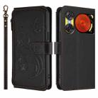 For ZTE Nubia Music 2 Butterfly Love Flower Multi-card Zipper Wallet Leather Phone Case(Black) - 2