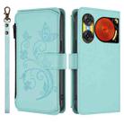 For ZTE Nubia Music 2 Butterfly Love Flower Multi-card Zipper Wallet Leather Phone Case(Mint Green) - 2