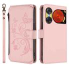 For ZTE Nubia Music 2 Butterfly Love Flower Multi-card Zipper Wallet Leather Phone Case(Pink) - 2