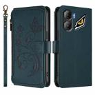 For ZTE Nubia Neo 3 Butterfly Love Flower Multi-card Zipper Wallet Leather Phone Case(Dark Green) - 2