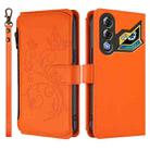 For ZTE Nubia Neo 3 GT Butterfly Love Flower Multi-card Zipper Wallet Leather Phone Case(Orange) - 2