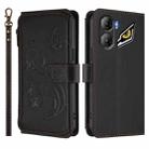For ZTE Nubia Neo 3 GT Butterfly Love Flower Multi-card Zipper Wallet Leather Phone Case(Black) - 2