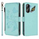 For ZTE Nubia Neo 3 GT Butterfly Love Flower Multi-card Zipper Wallet Leather Phone Case(Mint Green) - 2