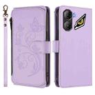 For ZTE Nubia Neo 3 GT Butterfly Love Flower Multi-card Zipper Wallet Leather Phone Case(Light Purple) - 2