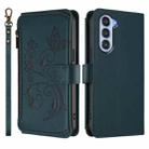 For ZTE Nubia S 5G A403ZT Butterfly Love Flower Multi-card Zipper Wallet Leather Phone Case(Dark Green) - 2