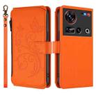 For ZTE Nubia Z70 Ultra Butterfly Love Flower Multi-card Zipper Wallet Leather Phone Case(Orange) - 2