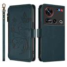 For ZTE Nubia Z70 Ultra Butterfly Love Flower Multi-card Zipper Wallet Leather Phone Case(Dark Green) - 2