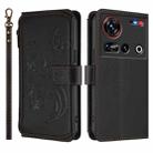 For ZTE Nubia Z70 Ultra Butterfly Love Flower Multi-card Zipper Wallet Leather Phone Case(Black) - 2