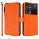 For ZTE Nubia Z60 Ultra Butterfly Love Flower Multi-card Zipper Wallet Leather Phone Case(Orange) - 2