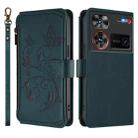 For ZTE Nubia Z60 Ultra Butterfly Love Flower Multi-card Zipper Wallet Leather Phone Case(Dark Green) - 2