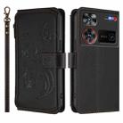 For ZTE Nubia Z60 Ultra Butterfly Love Flower Multi-card Zipper Wallet Leather Phone Case(Black) - 2