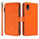 For ZTE Kantan Sumaho 4 A402ZT Butterfly Love Flower Multi-card Zipper Wallet Leather Phone Case(Orange) - 2