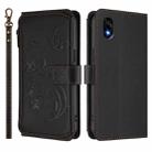 For ZTE Kantan Sumaho 4 A402ZT Butterfly Love Flower Multi-card Zipper Wallet Leather Phone Case(Black) - 2