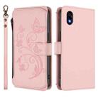 For ZTE Kantan Sumaho 4 A402ZT Butterfly Love Flower Multi-card Zipper Wallet Leather Phone Case(Pink) - 2