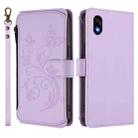 For ZTE Kantan Sumaho 4 A402ZT Butterfly Love Flower Multi-card Zipper Wallet Leather Phone Case(Light Purple) - 2