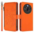 For ZTE Nubia Focus Pro 5G Butterfly Love Flower Multi-card Zipper Wallet Leather Phone Case(Orange) - 2