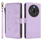 For ZTE Nubia Focus Pro 5G Butterfly Love Flower Multi-card Zipper Wallet Leather Phone Case(Light Purple) - 2