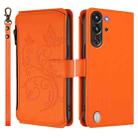 For ZTE Nubia RedMagic 10 Pro Butterfly Love Flower Multi-card Zipper Wallet Leather Phone Case(Orange) - 2