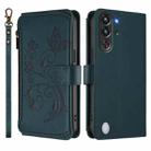For ZTE Nubia RedMagic 10 Pro Butterfly Love Flower Multi-card Zipper Wallet Leather Phone Case(Dark Green) - 2