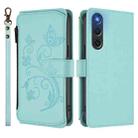 For ZTE Nubia RedMagic 10 Air Butterfly Love Flower Multi-card Zipper Wallet Leather Phone Case(Mint Green) - 2