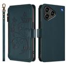 For ZTE Blade A76 4G Butterfly Love Flower Multi-card Zipper Wallet Leather Phone Case(Dark Green) - 2