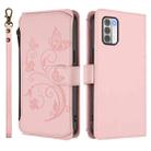 For Nokia G42 / G310 Butterfly Love Flower Multi-card Zipper Wallet Leather Phone Case(Pink) - 2