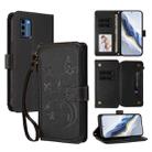 For Nokia C300 Butterfly Love Flower Multi-card Zipper Wallet Leather Phone Case(Black) - 1
