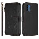 For Nokia C300 Butterfly Love Flower Multi-card Zipper Wallet Leather Phone Case(Black) - 2