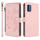 For Nokia C300 Butterfly Love Flower Multi-card Zipper Wallet Leather Phone Case(Pink) - 2