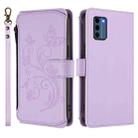 For Nokia C300 Butterfly Love Flower Multi-card Zipper Wallet Leather Phone Case(Light Purple) - 2