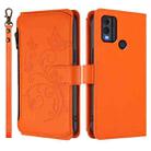 For Nokia C22 Butterfly Love Flower Multi-card Zipper Wallet Leather Phone Case(Orange) - 2