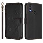For Nokia C22 Butterfly Love Flower Multi-card Zipper Wallet Leather Phone Case(Black) - 2