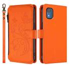 For Nokia C02 Butterfly Love Flower Multi-card Zipper Wallet Leather Phone Case(Orange) - 2