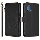 For Nokia C02 Butterfly Love Flower Multi-card Zipper Wallet Leather Phone Case(Black) - 2