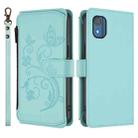 For Nokia C02 Butterfly Love Flower Multi-card Zipper Wallet Leather Phone Case(Mint Green) - 2
