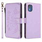 For Nokia C02 Butterfly Love Flower Multi-card Zipper Wallet Leather Phone Case(Light Purple) - 2