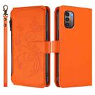 For Nokia G11 4G / G21 4G Butterfly Love Flower Multi-card Zipper Wallet Leather Phone Case(Orange) - 2