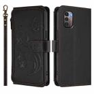 For Nokia G11 4G / G21 4G Butterfly Love Flower Multi-card Zipper Wallet Leather Phone Case(Black) - 2