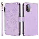 For Nokia G11 4G / G21 4G Butterfly Love Flower Multi-card Zipper Wallet Leather Phone Case(Light Purple) - 2