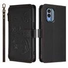 For Nokia X30 5G Butterfly Love Flower Multi-card Zipper Wallet Leather Phone Case(Black) - 2